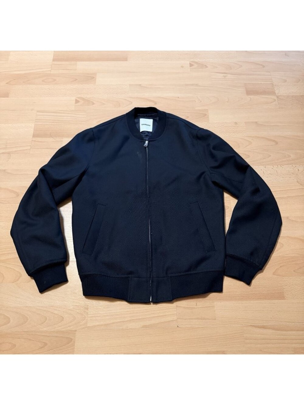 Sandro Bomber Jacket New Teddy Small Black MSRP $725